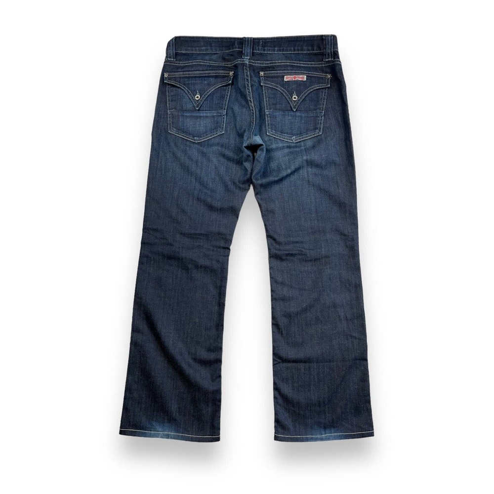 Hudson USA Size 34 Button Fly Blue Jeans Flap Pockets (37 x 30.5)